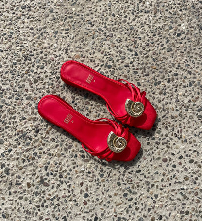 SANDALIAS CARACOL ROJO