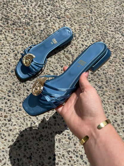 SANDALIAS CARACOL AZUL